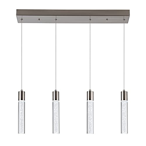 Image of 4-Light Integrated LED Hanging Pendant Ceiling Light Fixture Crystal