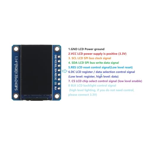 Image of IPS 1.14 inch LCD Display Module 3.3V 8PIN SPI Full Color TFT Display Screen ST7789 Drive IC 135 * 240