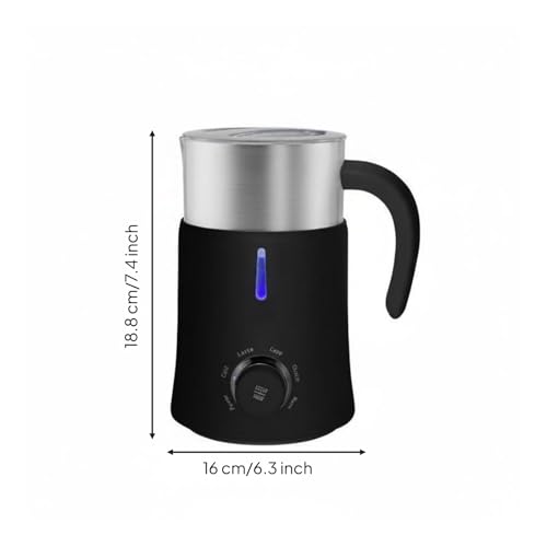 Image of ATORSE Quiet Electric Milk Frother ABS Body Hot and Cold Frother Single-Button Control Milk Foaming Machine Fast Frothing for Home Cafe, Coffee Shop, Us Plug