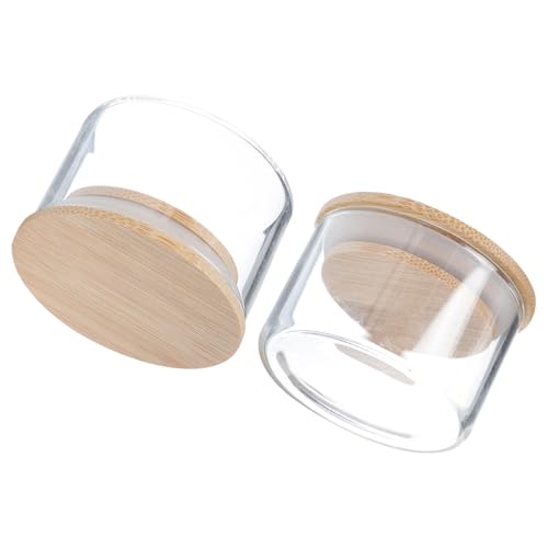2 vasos de vidrio para manicure con tapa miniatura 1