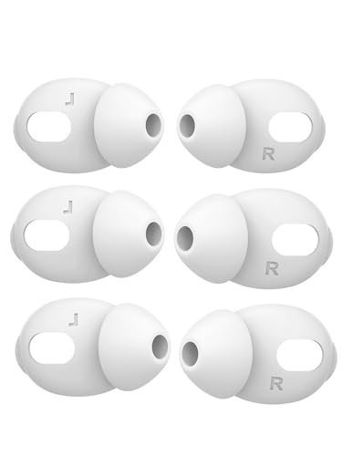 3 Pairs Replacement Ear Tips Cover+Eartips for Airpods 4 Ultra-Thin Silicone Eartips for Airpods4 not Fit in The Charging Case (White)