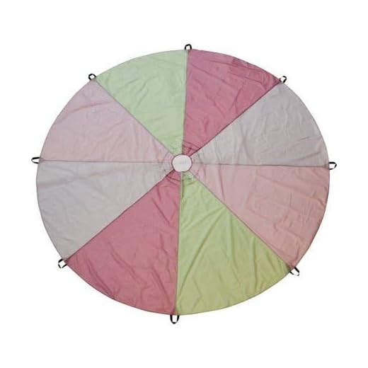 Traditional Garden Games Giant Play Parachute for Kids & Families – 3.45m Pastel Multi-Colour with 8 Handles, Indoor & Outdoor Fun