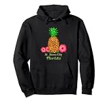 St. James City Florida Ananas Floral Pullover Hoodie