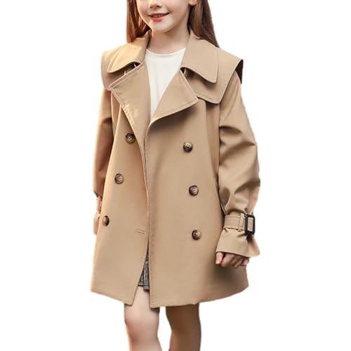 Girls Windreaker Coat Casual Retro Fall Winter Jacket Kids Plaid Style Button Up Long Sleeve Outwear Windproof Tops2