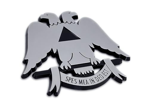 Image of Elektroplate Scottish Rite Double-Headed Eagle OEM Chrome Emblem for Cars, Trucks, and All Auto | Universal Fit at 2.8 inch x 3.1 inch | Weatherproof