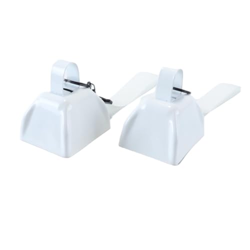 Gutol Cencerros de 3 pulgadas, paquete de 2 cencerros para eventos deportivos en grandes cantidades, fuertes instrumentos de metal para animar competiciones