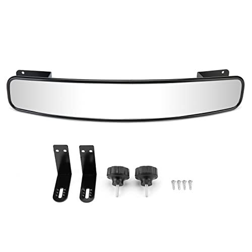 Kemimoto Golf Cart Rear View Mirror, 16.5" Panoramic Rearview Mirror Compatible With Club Car, Ezgo, Drive, Skid Steer Without Vibration & Fall Off, Black #TOP7