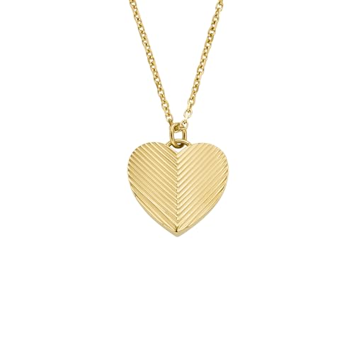Image of Fossil Women's Gold-Tone Stainless Steel Pendant Chain Necklace for Women