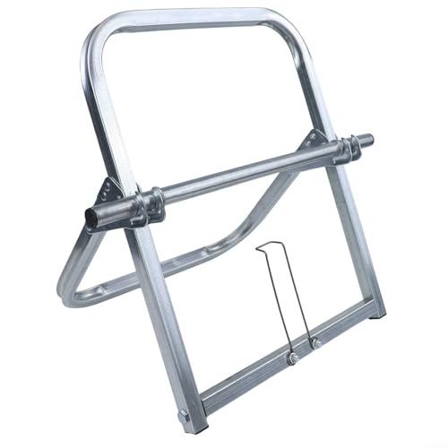 Soporte de bobina de alambre para cables de acero, soporte de carrete de cable de un solo eje, dispensador de alambre de metal resistente, 41 x 33 cm, plateado