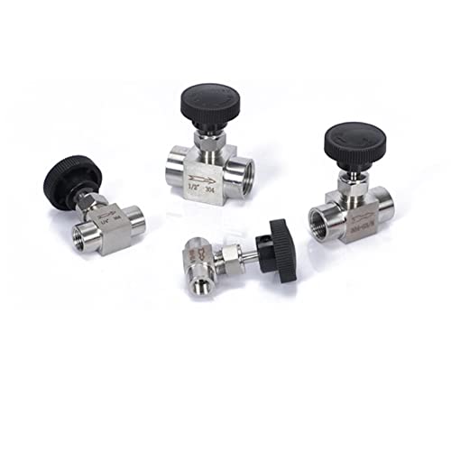 Vanne à pointeau acier inoxydable 304 filetage 3/8 BSP robinet eau gazole - 3