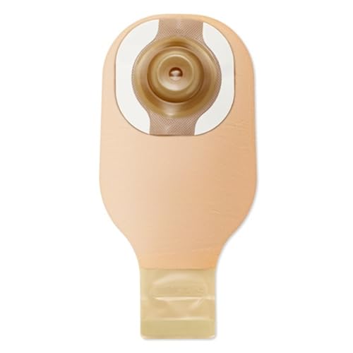 Image of Hollister 8963 CeraPlus Soft Convex 1-Piece 12 inch Drainable Ostomy Pouching System, 5 Pack, Beige with Viewing Option, Pre-Sized 1-1 /8 inch