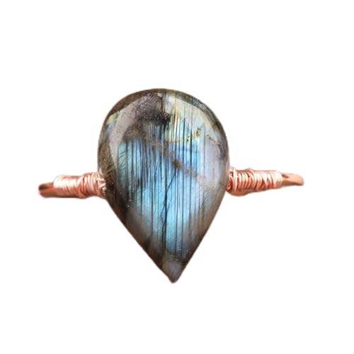 Bracelet en pierre naturelle labradorite perles de larme manchette pour femme