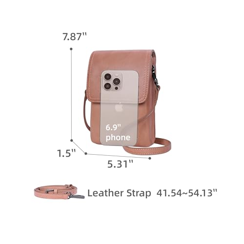 Image of Iswee Leather Crossbody Bags for Women RFID Blocking Cell Phone Purse Small Anti-Theft Zippered with Card slots