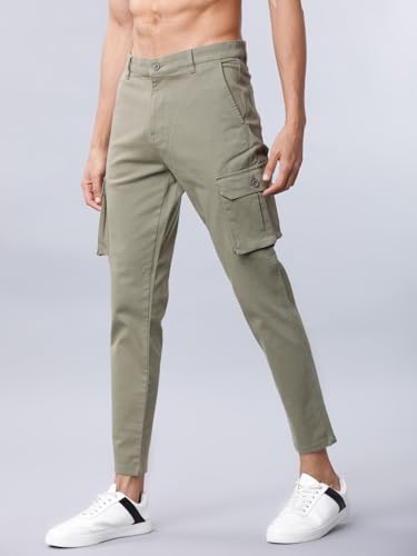 Image of Highlander Men's Slim Fit Cargo Trousers| Stylish & Comfortable for Casual, Travel & Active Wear | Trouser for Men | Men Trousers