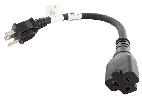 Best Deal 🛒 AC Works S515520-012 1-Foot 15 Amp to 20 Amp Plug Adapter Cord NEMA 5-15P to 5-15/20R(20Amp T Blade) (5PK)