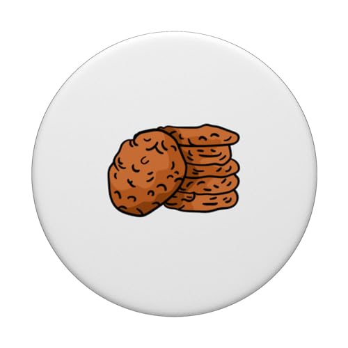 Chocolate Chip Cookies Cake Comic Art for Men Women Children PopSockets Swappable PopGrip, Black - Image 3