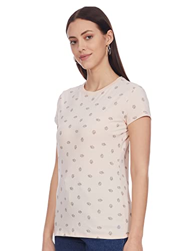 Image of Enamor Short Sleeve Crew Neck Regular Length Pull On Basic Crew T-Shirt for Women - Slim Fit, Soft and Breathable Stretch Cotton - E247