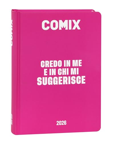 COMIX Online Exclusive - Diario Giornaliero 16 Mesi, Diario Scuola 2025-2026, con Copertina Rigida, Ideale per la Scuola Media e Superiore, 13x17.8h cm, Rosso