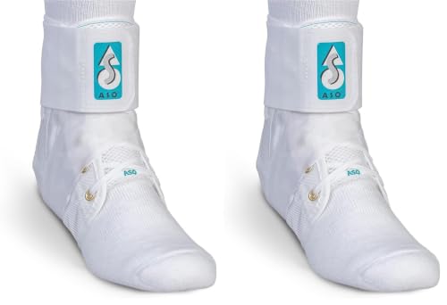 Image of Med Spec ASO Ankle Stabilizer Lace Up Ankle Brace Sprain Support White, LG (Pack of 2)