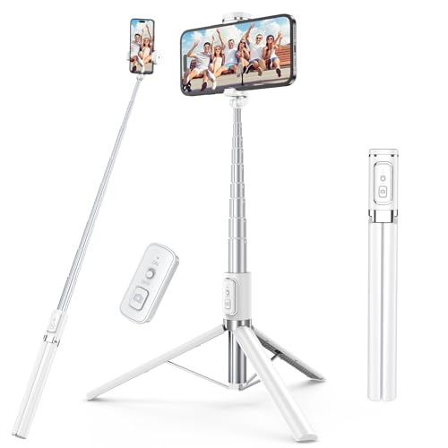 Selfie Stick,67 inch/1.7 Meter Selfie Stick Tripod,Gifts for Women Men,Cell Phone Tripod Stand with Wireless Remote Shutter Compatible with iPhone 16e/16/15/14/13, Samsung Series(White)