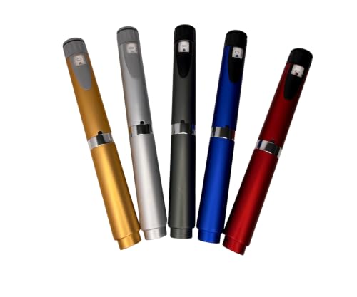 GXZ Health Vector V2 Reusable Injection Pen Set 5 Pens with 5 Bonus Cartridges 60 Unit Capacity Assorted Colors (Blue Red Black Purple & Silver)
