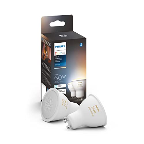 Philips Hue White Ambiance 2-Pack LED Smart GU10 Bulb, Bluetooth ...