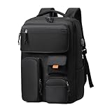 Homyl Hiking Rucksack Trekkingrucksack Rolltoprucksack Packbarer Sportrucksack Organizer Abtrennungen Stabile Verarbeitung Flexibles Tragesystem Leichte Nut, Schwarz
