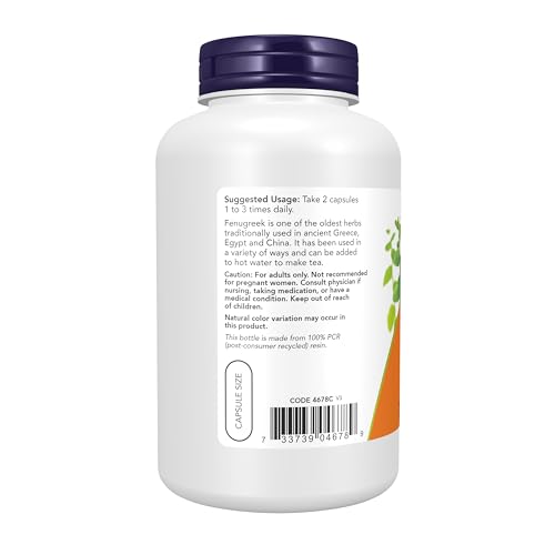 NOW Foods Fenugreek, 500mg - 250 kapsułek wege