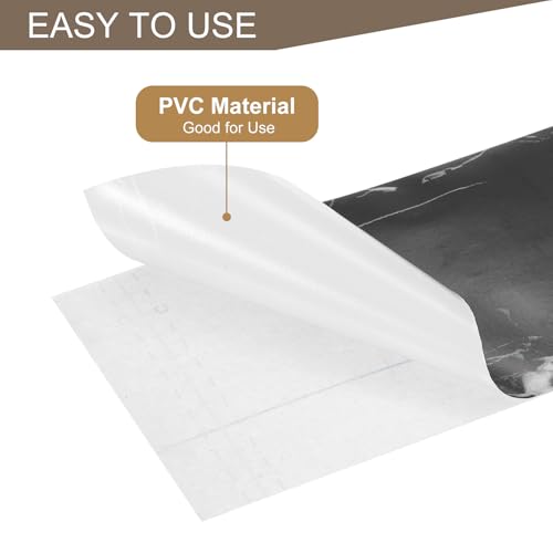 Papier peint marbre noir 10cm x 10m sourcing map pour décoration d'angle