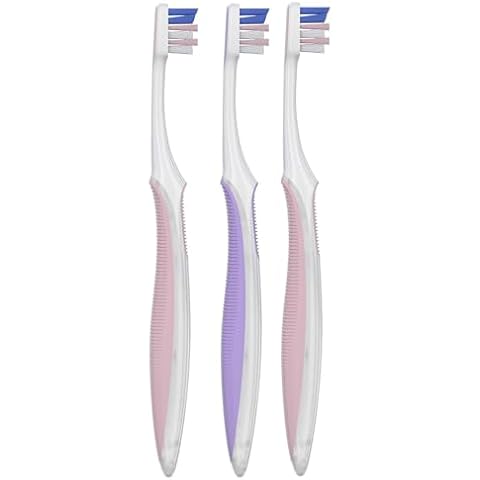 Oral Basics Gum Care Compact Toothbrush for Sensitive Teeth, 23 Extra Soft, Individually Packaged, Assorted Colors, Value Bundle - Pack of 3 Cover
