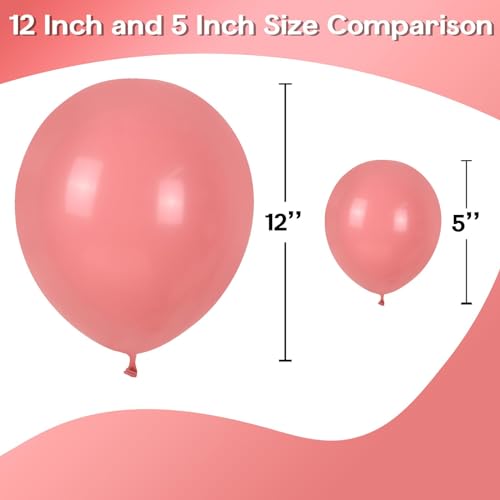 Image of Jobkoo Dusty Pink Balloons 5 Inch, 60 Pcs Small Vintage Pink Balloon Boho Dusty Rose Latex Balloons 5'' Mini Matte Retro Blush Mauve Helium Balloons for Birthday Wedding Baby Shower Party Decorations
