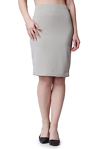 Image of POPWINGS Casual Solid Pencil Skirt for Women || Knee-Length Skirt for Women || Stylish Mini Skirt for Women || Summer Pencil Skirt for Women