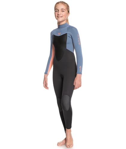 Roxy Girls 3/2 Prologue Back Zip Fullsuit (Cloud Black/Powdered Grey/Sunglow, 16G) #TOP1