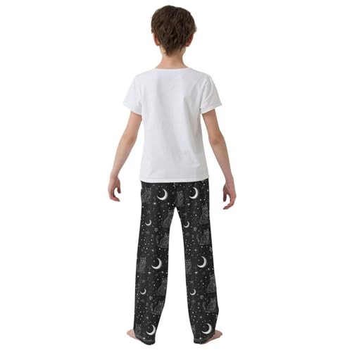 Pajama Bottoms, Pajamas Long Pant Celestial Cat Moon Lounge Wear Casual Sleep Pants Soft Pjs Sleepwear3