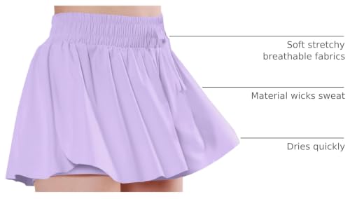 Image of EXARUS Girls Butterfly Shorts Athletic Flowy Cheer Dance Skorts Teen