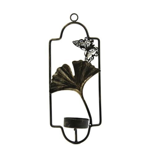 Bougeoirs muraux en fer noir rigide style simple à suspendre