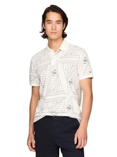 Tommy Hilfiger Men's Short Sleeve Casual Polo Shirts in Regular Fit with Sail Print Designs