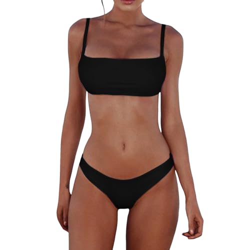Generico Costumi Donna Mare Costumi da Bagno per Donna a Due Pezzi Bikini a Vita Bassa Tankini Bikini Push Up Abito a Vita Bassa