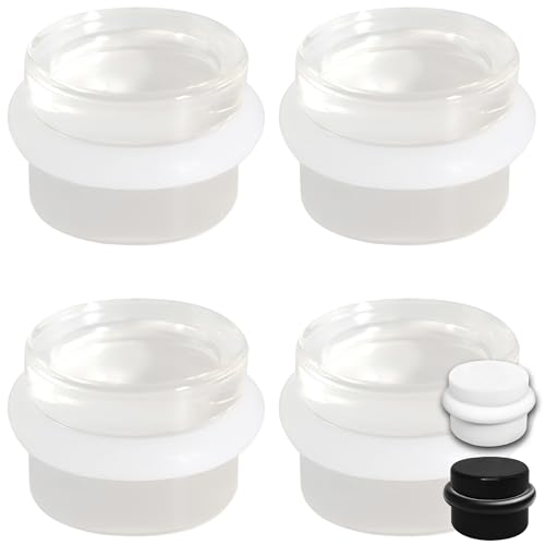 Topes Para Puertas Suelo - Tope Puerta - Door Stopper Pack 4 Topes Transparentes Adhesivos Antigolpes - Door Stop Para Hogar, Oficina o Entrada - Diseño Elegante Que Protegen Paredes y Evitan Golpes