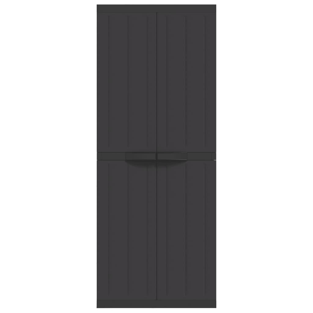 ZEYUAN Armario de almacenaje Exterior PP Negro 65x37x165 cm, Armario Exterior Escobero, Mueble Exterior Almacenaje, Armario Exterior Jardin, Muebles Jardin Exterior - 364206