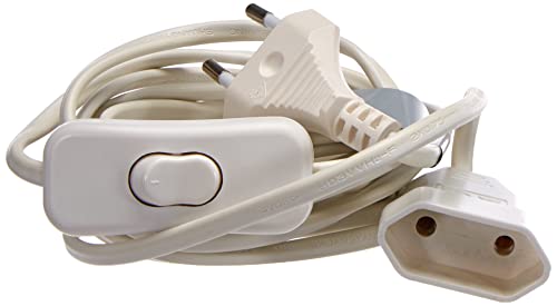 Kopp Prolunga Euro con interruttore, 3 m, bianco