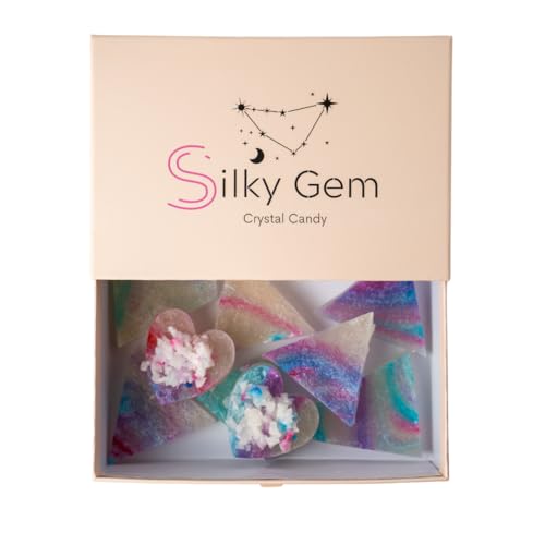 Silky Gem - Edible Lychee Flavored Aurora Crystal Candy, 8-10 pieces, Kohakutou, Edible Gem, Vegan, Gluten Free, ASMR