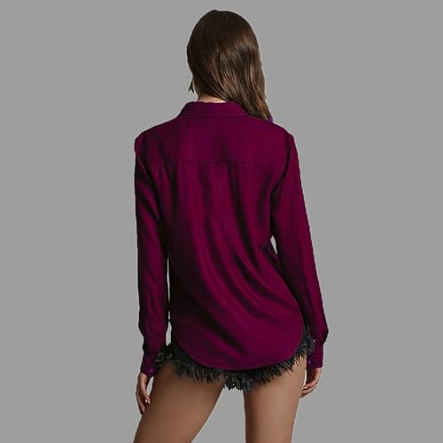 Image of C.Cozami Casual Long Sleeves Double Pocket Women's Rayon Shirts