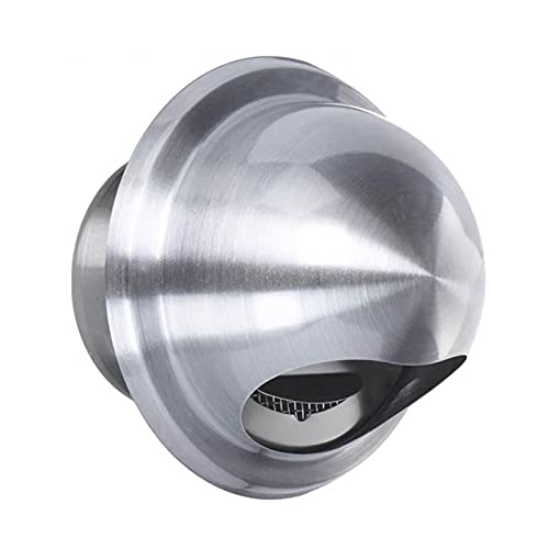 Wall Air Ventilation Outlet Hood For Hood Exhaust, 304 Stainless Steel Soffit Vents For Home, Rust Prevention, Round Bull Nosed External Extractor With Built-in Screen Mesh, Natural Draft ( Color : Si