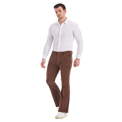 Wbestwind Men's Relaxed Vintage 60s 70s Corduroy Slim Bell Bottom Stretch Fit Classic Comfort Flared Flares Retro Leg Pants4