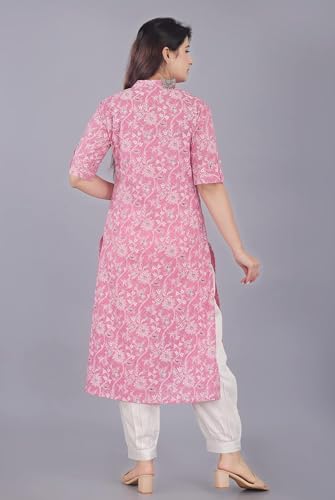 Image of Women Printed Collar Neck Half Sleeve Regular Fit Formal Kurti for Women's
