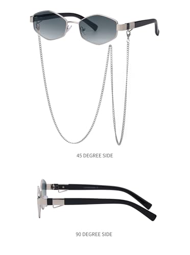 Sunglasses Womens Trendy Metal Frame, 56mm Beach Vacation Essentials &UV 400 Protection Lens(7506)3