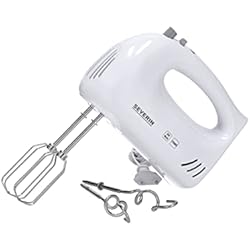 Mezcladora De Mano SEVERIN Batidora de mano potente, amasadora profesional con 5 velocidades, práctica batidora mezcladora con 2 varillas y ganchos de amasar de acero inoxidable, blanco/gris, HM 3820