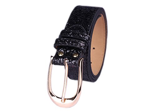 Women's Sequin Studded Belt Genuine Leather with Gold Buckle for Jeans2