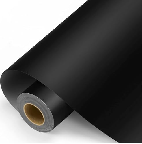 Image of WISDOM Matte Black Vinyl Car Wrap Air Release, Self Adhesive, Vehicle wrap Sheet for Automotive Bike DIY Exterior Interior Decoration (Black MATT, 20 Inch X 12 Feet)